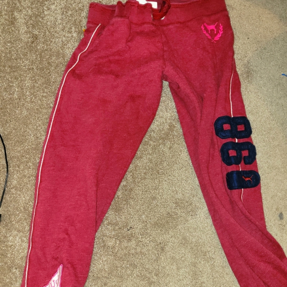 Red capri sweats from PINK